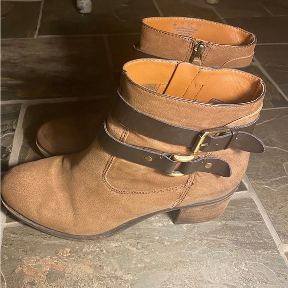 Franco Sarto Brown Leather Ankle Boots - Picture 3 of 7